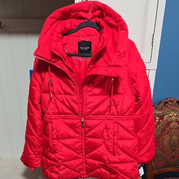 Kate spade Vibrant Red Quilted Puffer Jacket - Picture 1 of 11
